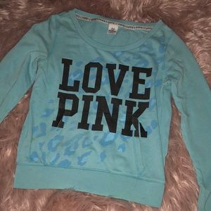 Love pink crew neck sweater